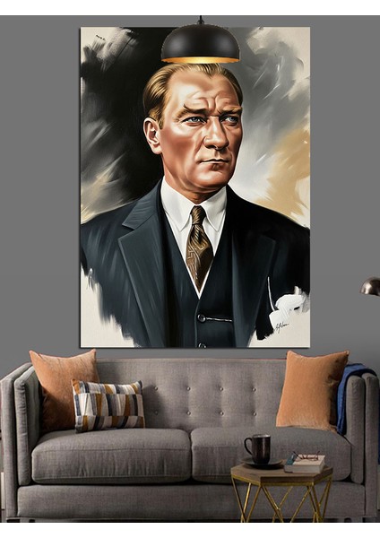 Mustafa Kemal Atatürk Portresi Dekoratif Kanvas - Mdf Ahşap Tablo fırsatları