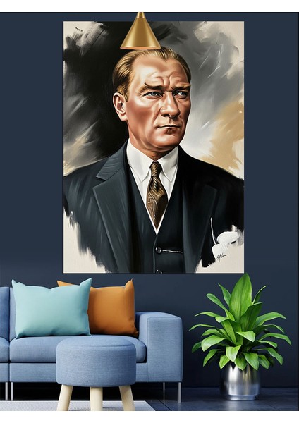 Mustafa Kemal Atatürk Portresi Dekoratif Kanvas - Mdf Ahşap Tablo indirimleri