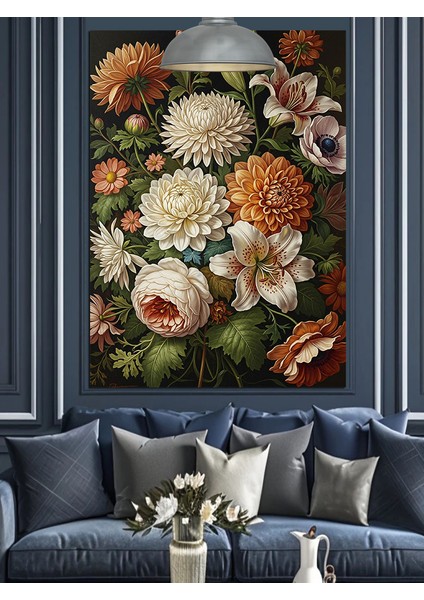 Kurutulmuş Çiçekler Sanatsal Düzenleme Dekoratif Kanvas - Mdf Ahşap Tablo modelleri