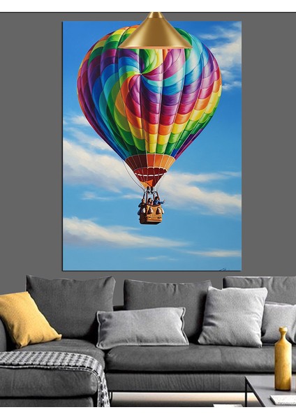 Sıcak Hava Balonu Uçuşu Dekoratif Kanvas - Mdf Ahşap Tablo fiyatları