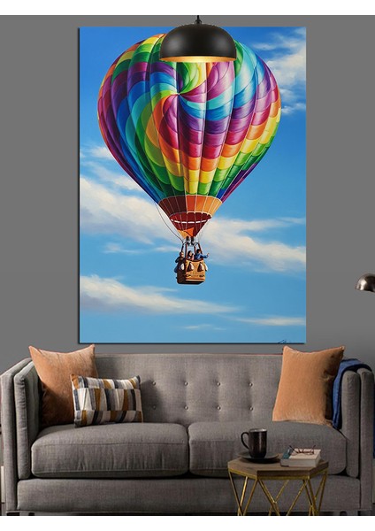Sıcak Hava Balonu Uçuşu Dekoratif Kanvas - Mdf Ahşap Tablo fırsatları