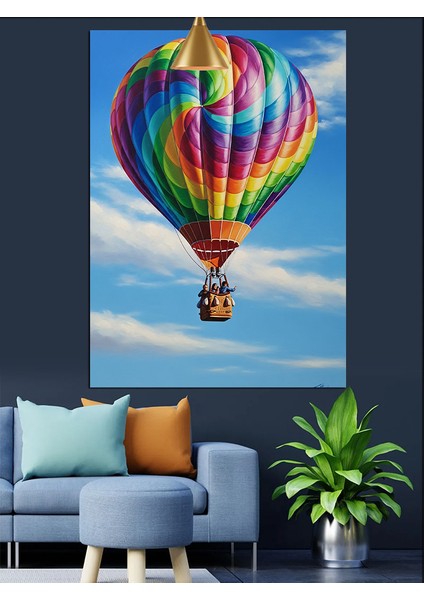Sıcak Hava Balonu Uçuşu Dekoratif Kanvas - Mdf Ahşap Tablo indirimleri