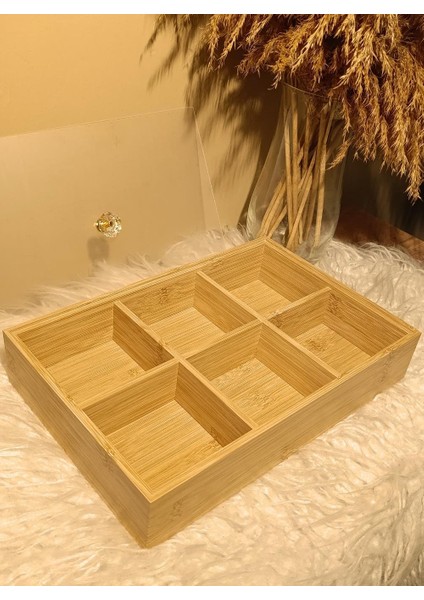 Ahşap Bambu 6 Bölmeli Kapaklı Poşet Sallama Bitki Çayı Saklama Kutusu Kabı modelleri