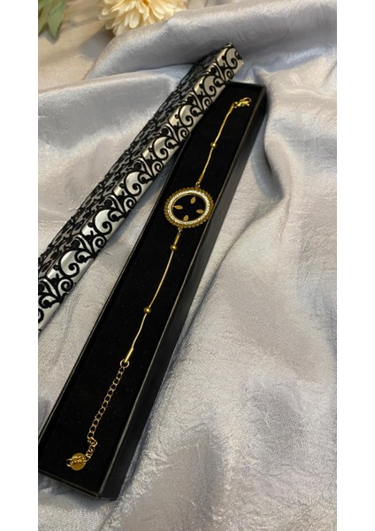 Kadın Zirkon Taşlı Çeyrek Altın Koyulabilen Çelik Bileklik fiyatları