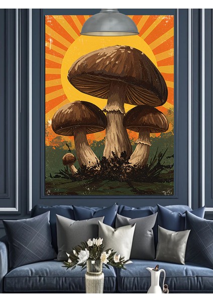 Dev Mantarlar Aydınlık Orman Dekoratif Kanvas - Mdf Ahşap Tablo fırsatları