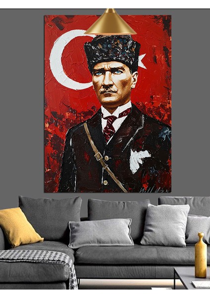 Atatürk Türk Bayrağı Tarihi Dekoratif Kanvas - Mdf Ahşap Tablo fiyatları