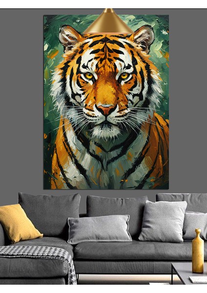 Bengal Kaplanı Yakın Çekim Dekoratif Kanvas - Mdf Ahşap Tablo
