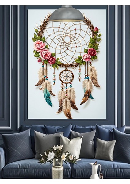 Düş Kapanı Çiçekler Tüy Dekoratif Kanvas - Mdf Ahşap Tablo indirimleri