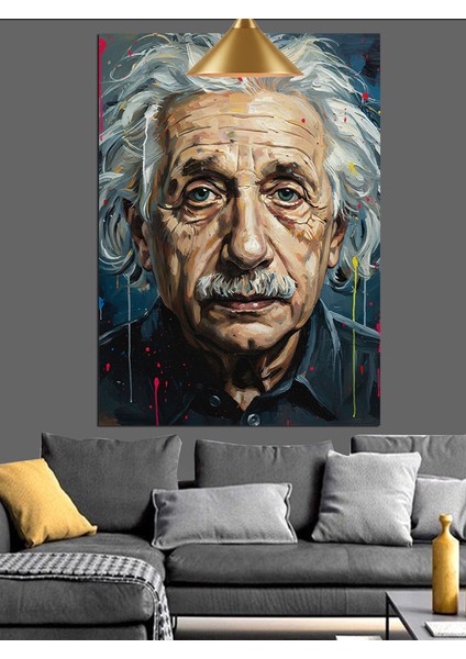 Albert Einstein Yaşlı Portresi Dekoratif Kanvas - Mdf Ahşap Tablo fiyatları