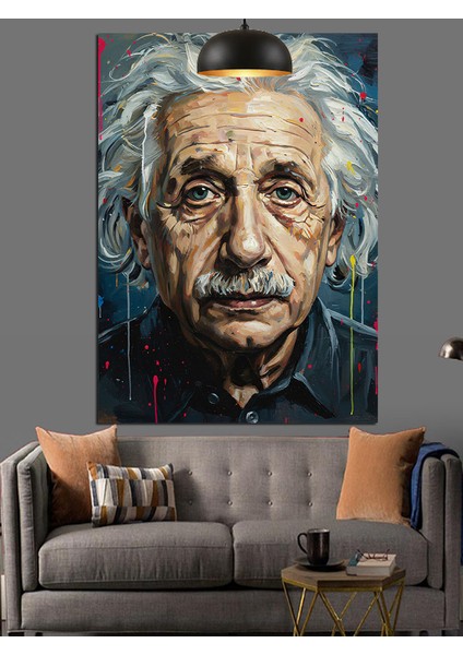 Albert Einstein Yaşlı Portresi Dekoratif Kanvas - Mdf Ahşap Tablo fırsatları