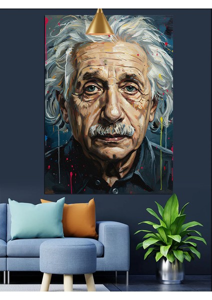 Albert Einstein Yaşlı Portresi Dekoratif Kanvas - Mdf Ahşap Tablo indirimleri