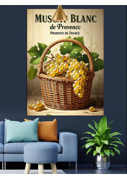 Meyve Sepeti Üzüm Klasik Dekoratif Kanvas - Mdf Ahşap Tablo fiyatları