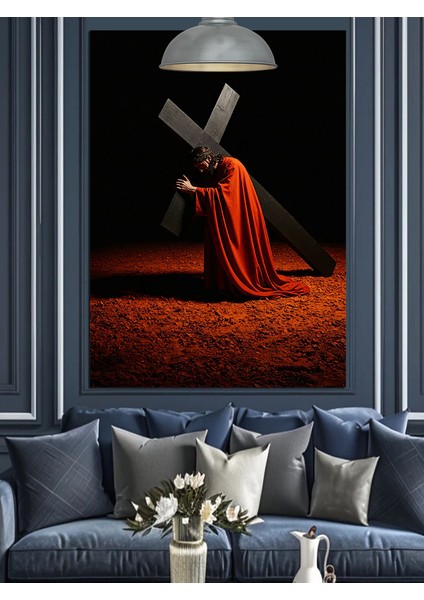 Haç Taşıyan Isa Metaforu Dekoratif Kanvas - Mdf Ahşap Tablo fiyatları