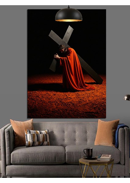 Haç Taşıyan Isa Metaforu Dekoratif Kanvas - Mdf Ahşap Tablo modelleri