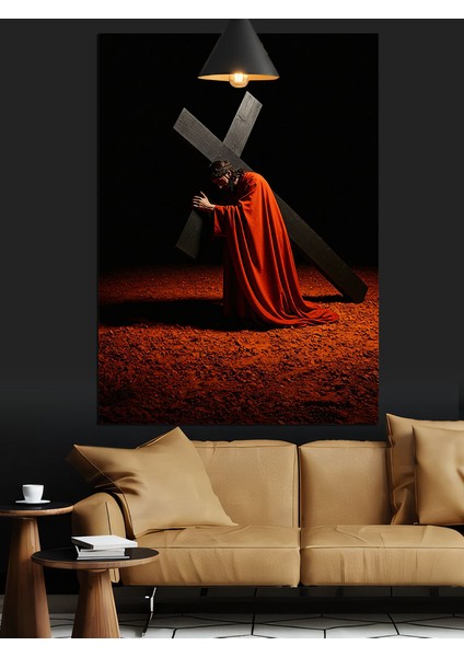 Haç Taşıyan Isa Metaforu Dekoratif Kanvas - Mdf Ahşap Tablo indirimleri