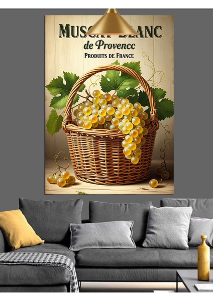 Meyve Sepeti Üzüm Klasik Dekoratif Kanvas - Mdf Ahşap Tablo fırsatları