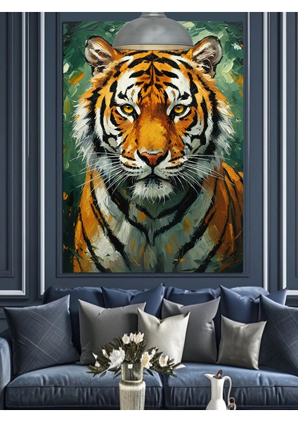 Bengal Kaplanı Yakın Çekim Dekoratif Kanvas - Mdf Ahşap Tablo fiyatları