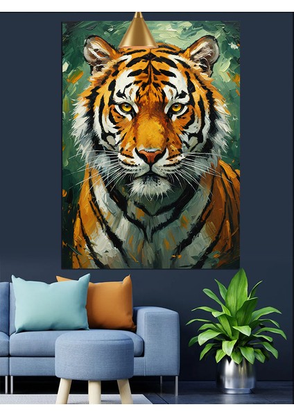 Bengal Kaplanı Yakın Çekim Dekoratif Kanvas - Mdf Ahşap Tablo fırsatları