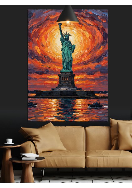 New York Özgürlük Heykeli Dekoratif Kanvas - Mdf Ahşap Tablo fiyatları