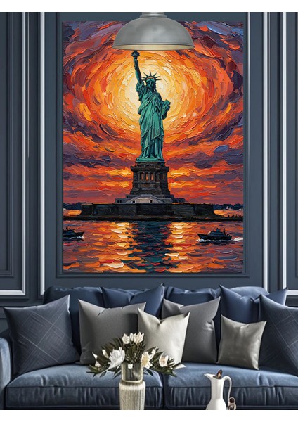 New York Özgürlük Heykeli Dekoratif Kanvas - Mdf Ahşap Tablo fırsatları