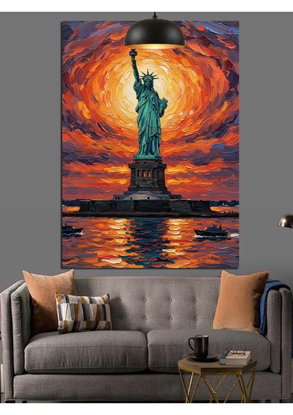 New York Özgürlük Heykeli Dekoratif Kanvas - Mdf Ahşap Tablo indirimleri