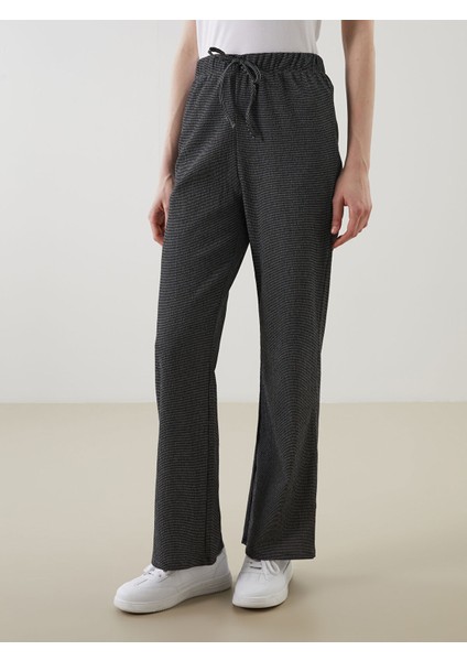 Yeni Sezon Beli Lastikli Çizgili Kadın Pantolon modelleri