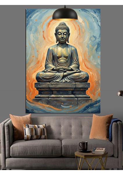 Oturmuş Budha Huzur Pozu Dekoratif Kanvas - Mdf Ahşap Tablo modelleri