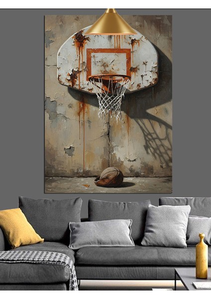Eskimiş Duvar ve Basket Potası Dekoratif Kanvas - Mdf Ahşap Tablo fiyatları
