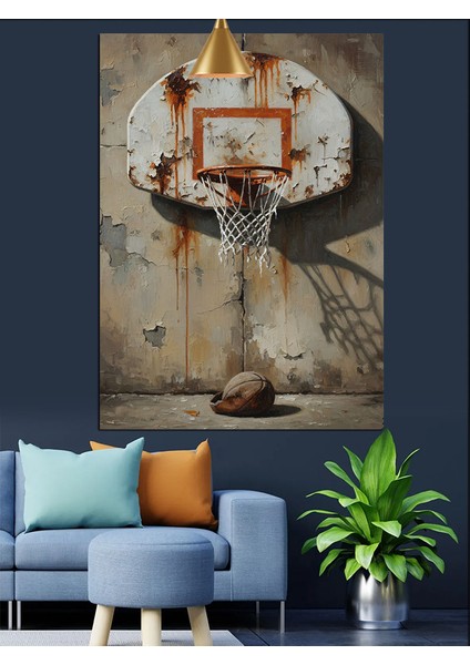 Eskimiş Duvar ve Basket Potası Dekoratif Kanvas - Mdf Ahşap Tablo indirimleri