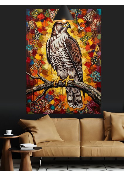 Daldaki Kuş Portre Sanatı Dekoratif Kanvas - Mdf Ahşap Tablo