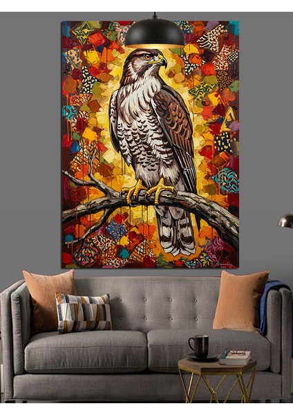 Daldaki Kuş Portre Sanatı Dekoratif Kanvas - Mdf Ahşap Tablo fırsatları