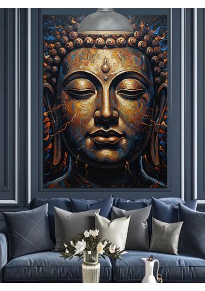 Buda Yüzü Heykeli Huzur Dekoratif Kanvas - Mdf Ahşap Tablo modelleri
