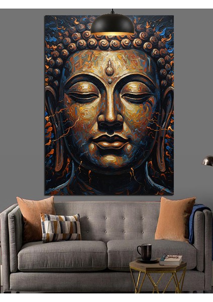 Buda Yüzü Heykeli Huzur Dekoratif Kanvas - Mdf Ahşap Tablo fırsatları