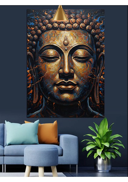 Buda Yüzü Heykeli Huzur Dekoratif Kanvas - Mdf Ahşap Tablo indirimleri