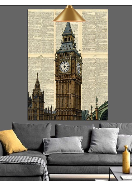 Big Ben Londra Saat Kulesi Dekoratif Kanvas - Mdf Ahşap Tablo
