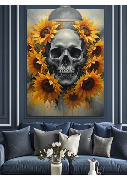 Ayçiçeği Kuru Kafa Sanatı Dekoratif Kanvas - Mdf Ahşap Tablo fiyatları