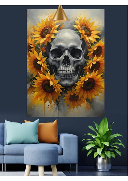 Ayçiçeği Kuru Kafa Sanatı Dekoratif Kanvas - Mdf Ahşap Tablo fırsatları