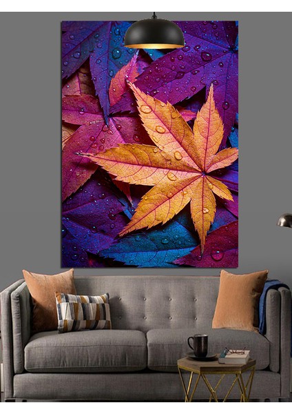 Sonbahar Akçaağaç Yaprağı Resmi Dekoratif Kanvas - Mdf Ahşap Tablo modelleri
