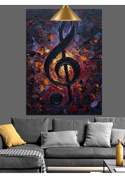 Koyu Mor Mozaik Desenli Sol Anahtarı Dekoratif Kanvas - Mdf Ahşap Tablo indirimleri