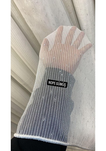 Nope Gümüş Simli Tül