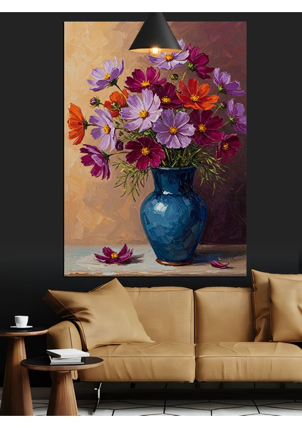 Çiçek Vazo Mor Sanat Dekoratif Kanvas - Mdf Ahşap Tablo modelleri
