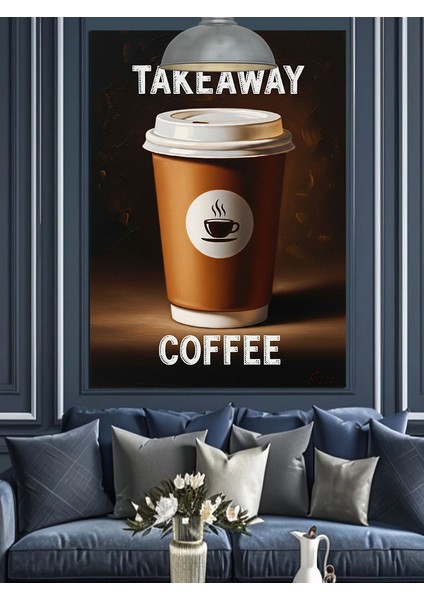 Take Away Kahve Zamanı Dekoratif Kanvas - Mdf Ahşap Tablo
