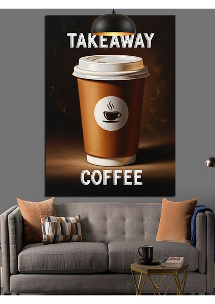 Take Away Kahve Zamanı Dekoratif Kanvas - Mdf Ahşap Tablo fiyatları