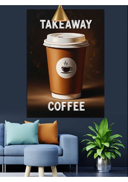 Take Away Kahve Zamanı Dekoratif Kanvas - Mdf Ahşap Tablo modelleri
