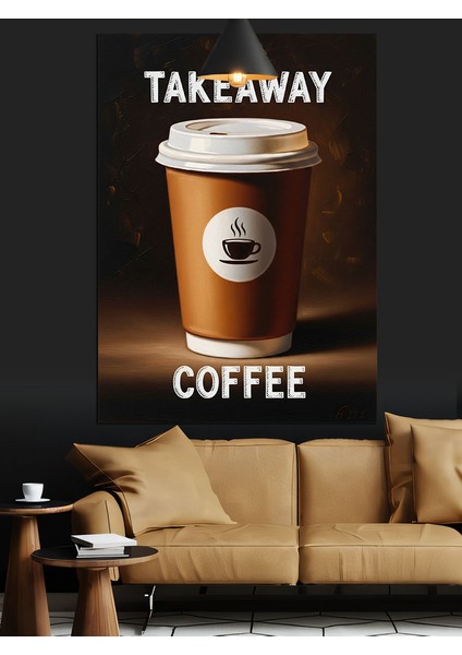 Take Away Kahve Zamanı Dekoratif Kanvas - Mdf Ahşap Tablo fırsatları