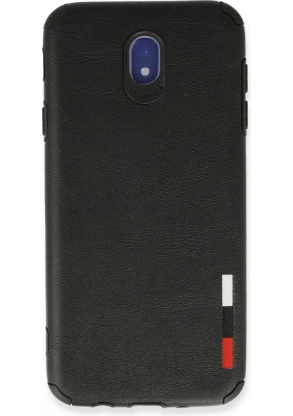 Samsung Galaxy J7 Pro / J730 Kılıf Loop Deri Silikon - Siyah (K95)