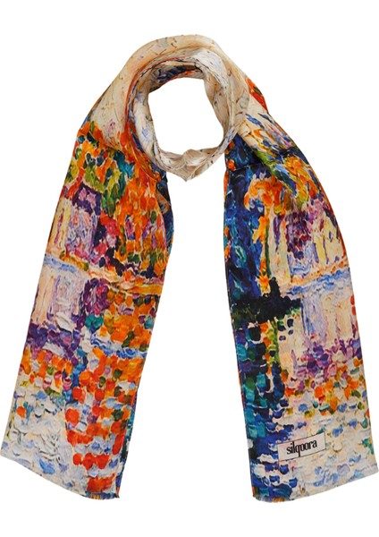 %100 Ipek Şal Fular (27X135 Cm)-Seine France