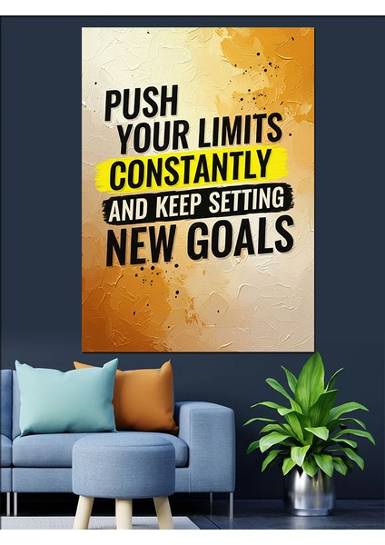 Limitsiz Çalışma Hedef Posteri Dekoratif Kanvas - Mdf Ahşap Tablo
