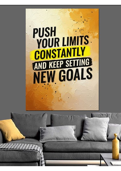 Limitsiz Çalışma Hedef Posteri Dekoratif Kanvas - Mdf Ahşap Tablo fırsatları