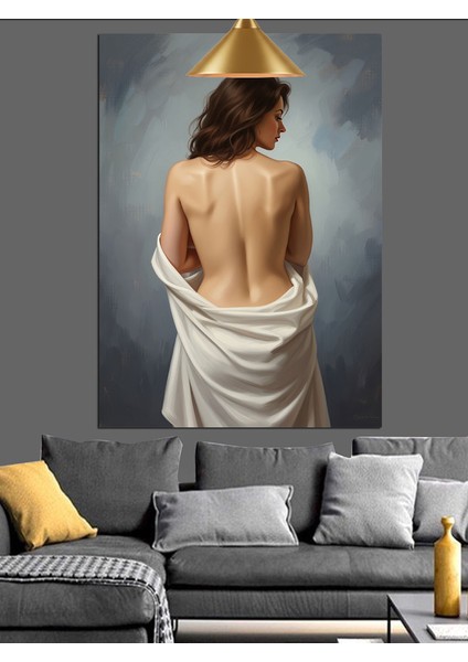 Çıplak Sırt Kadın Figürü Dekoratif Kanvas - Mdf Ahşap Tablo modelleri
